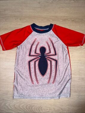 Marvel Boys Red & Gray Spider Raglan Tee